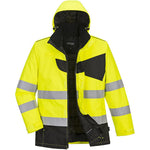 Portwest PW261 PW2 Yellow/Black Padded Waterproof Hi Vis Winter Jacket