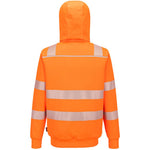 Portwest PW321 PW3 Orange Hi Vis Zipped Winter Hoodie