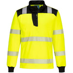 Portwest PW326 PW3 Yellow Polycotton 1/4 Zip Hi Vis Sweatshirt