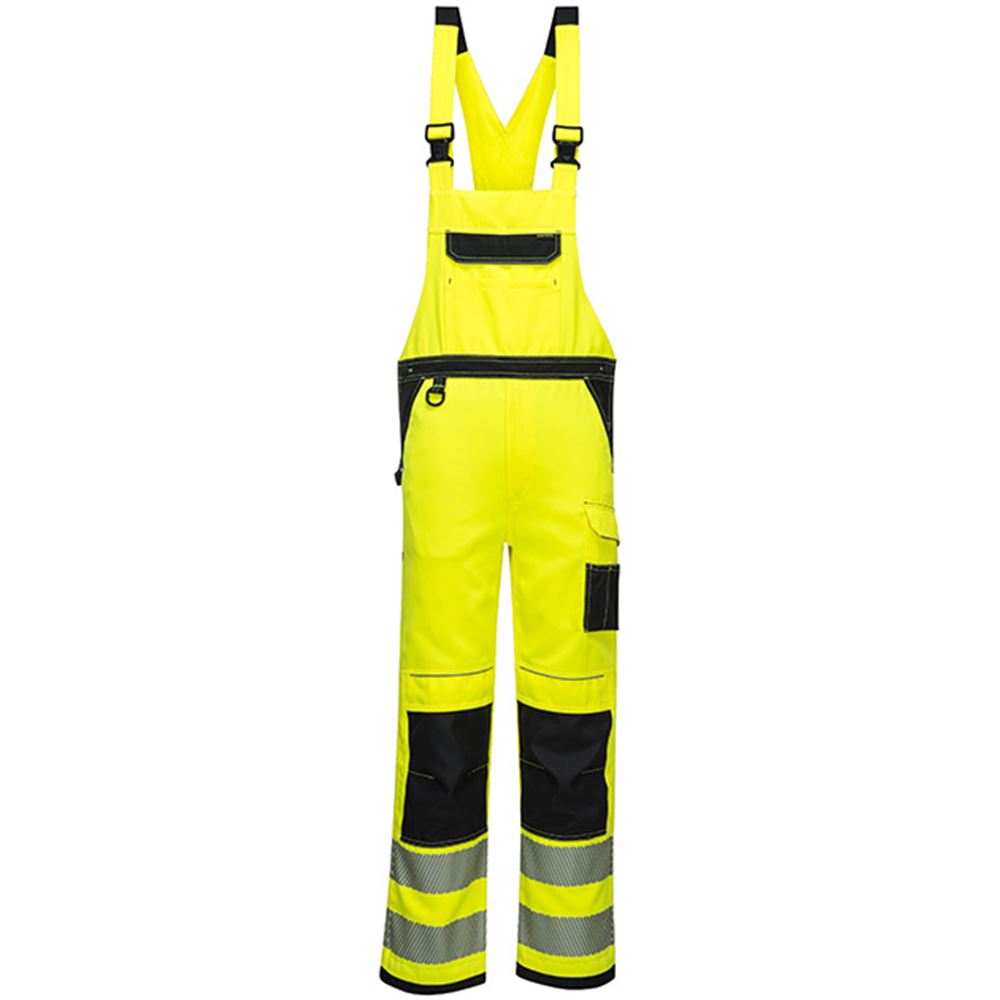 Portwest PW344 PW3 Yellow Polycotton Hi Vis Bib & Brace Overall