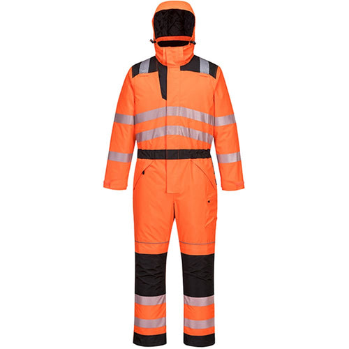 Portwest PW352 PW3 Orange Hi Vis Thermal Waterproof Overalls