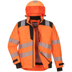Portwest PW360 PW3 Orange Mesh Lined Hi Vis Extreme Breathable Waterproof Jacket