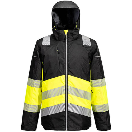 Portwest PW364 PW3 Yellow/Black Class 1 Padded Waterproof Hi Vis Winter Jacket