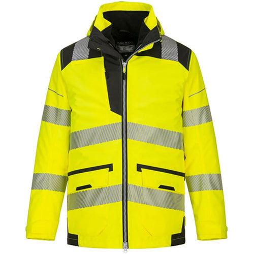 Portwest PW367 PW3 Yellow/Black Mesh Lined Hi Vis 5-in-1 Jacket