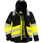 Portwest PW368 PW3 Yellow/Black Extreme Class 1 Waterproof Breathable Hi Vis Rain Jacket