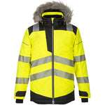 Portwest PW369 PW3 Yellow/Black Padded Waterproof Hi Vis Winter Parka Jacket