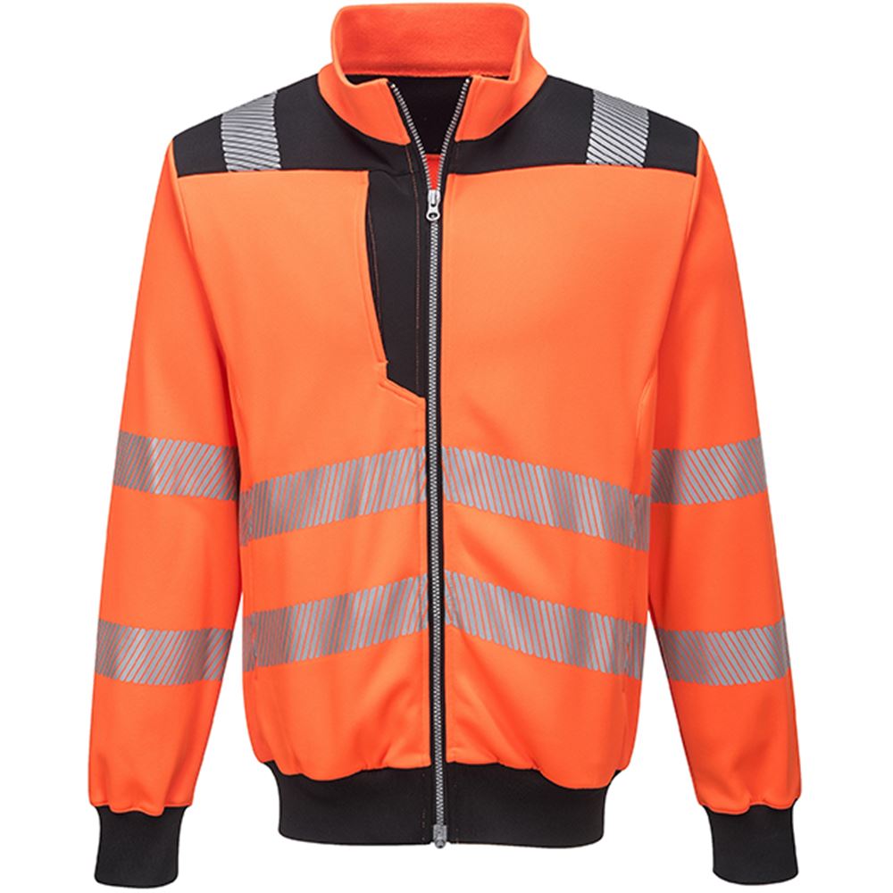 Portwest PW370 PW3 Orange Zipped Hi Vis Sweatshirt