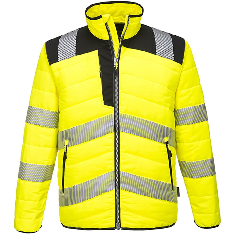 Portwest PW371 PW3 Yellow Padded Hi Vis Baffle Jacket