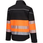 Portwest PW375 PW3 Black/Orange Hi Vis Class 1 Softshell Jacket (3L)