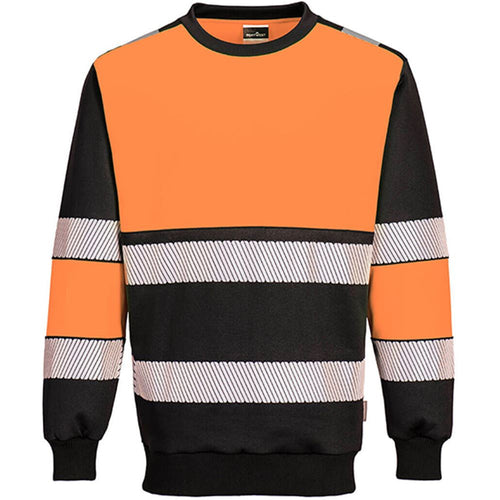 Portwest PW376 PW3 Orange/Black Polycotton Hi Vis Sweatshirt