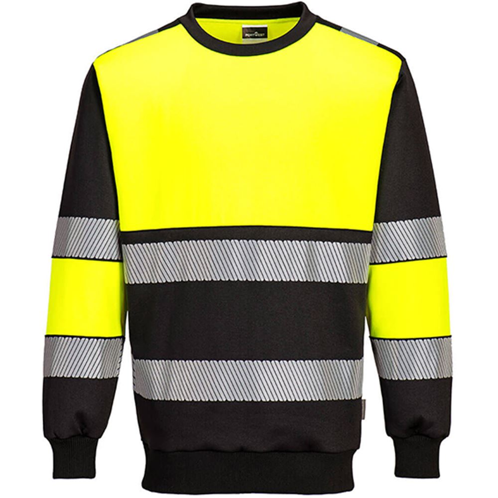 Portwest PW376 PW3 Yellow/Black Polycotton Hi Vis Sweatshirt