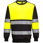 Portwest PW376 PW3 Yellow/Black Polycotton Hi Vis Sweatshirt