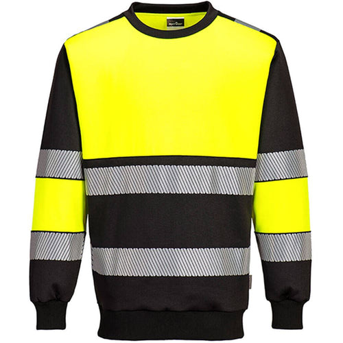 Portwest PW376 PW3 Yellow/Black Polycotton Hi Vis Sweatshirt