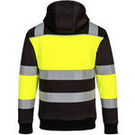 Portwest PW377 PW3 Yellow/Black Class 1 Hi Vis Zipped Winter Hoodie