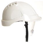 Portwest PW55 Endurance Visor Safety Helmet - Vented Wheel Ratchet Short Peak