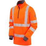 Pulsar React RCT805 Rail Orange Recycled Quarter Zip Hi Vis Sweatshirt