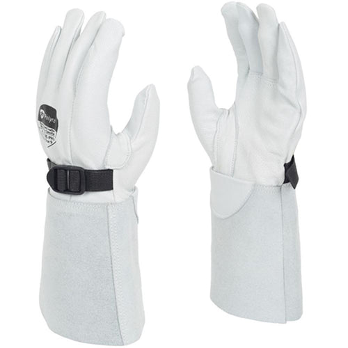 Polyco SuperGlove RE-PRO Leather Volt Protector Gauntlet with Buckle - Worn Over Electricians Gloves