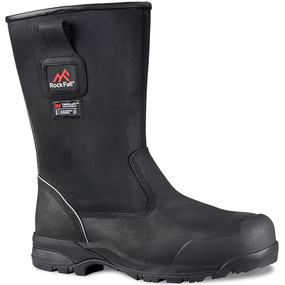 Rock Fall RF040 Manitoba Black Composite Side Zip Freezer Rigger Safety Boot S3 HI CI HRO SRC