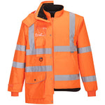 Portwest RT27 RIS Orange Padded Waterproof 7 in 1 Hi Vis Jacket