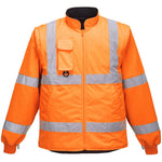 Portwest RT27 RIS Orange Padded Waterproof 7 in 1 Hi Vis Jacket