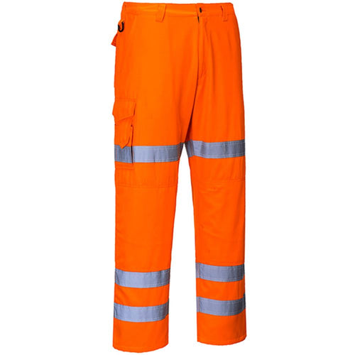 Portwest RT49 Orange Polycotton 3 Band Hi Vis Work Trouser
