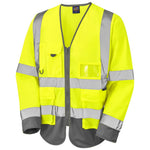 Leo Workwear Wrafton EcoViz Two Tone Long Sleeve Superior Zipped Hi Vis Vest