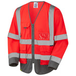 Leo Workwear Wrafton EcoViz Two Tone Long Sleeve Superior Zipped Hi Vis Vest