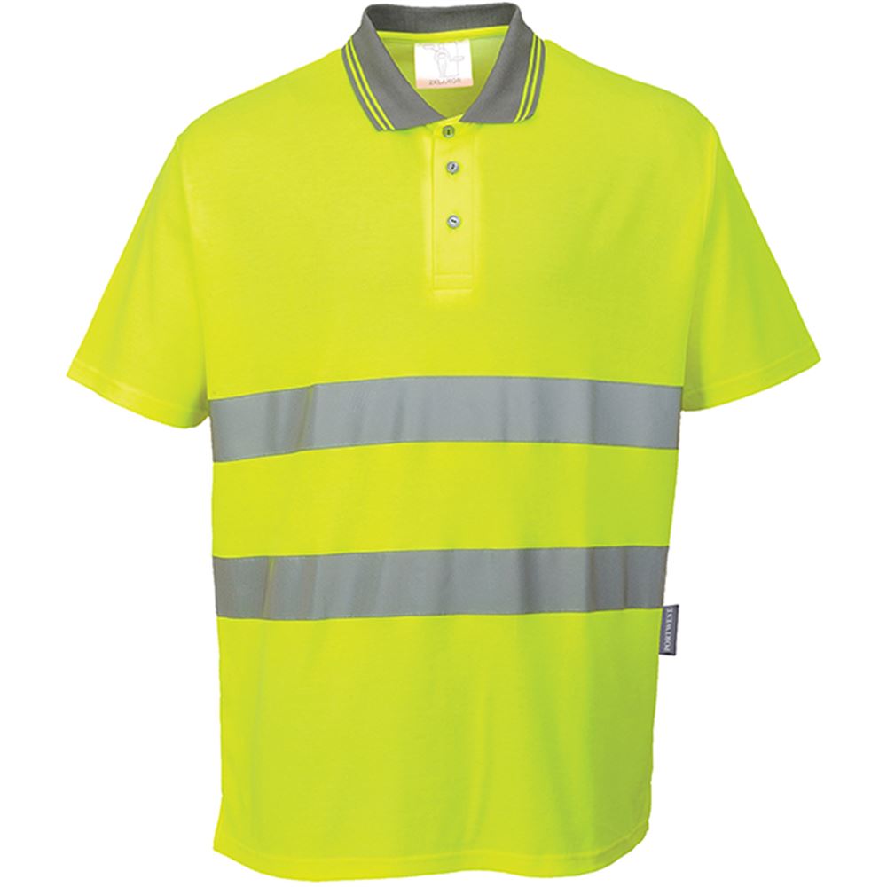 Portwest S171 Yellow Polycotton Comfort Hi Vis Polo Shirt