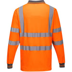 Portwest S271 Orange Polycotton Long Sleeved Hi Vis Polo Shirt