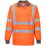 Portwest S277 Orange Long Sleeved Hi Vis Polo Shirt