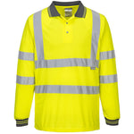 Portwest S277 Yellow Long Sleeved Hi Vis Polo Shirt