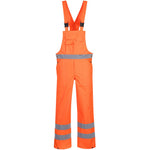 Portwest S388 Orange Hi Vis Waterproof & Breathable Bib & Brace Overall - Unlined