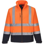Portwest S425 Orange/Navy Hi Vis Contrast Softshell Jacket (3L)