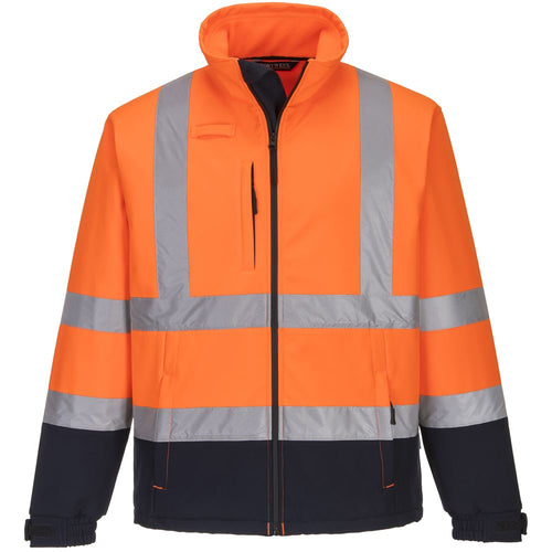 Portwest S425 Orange/Navy Hi Vis Contrast Softshell Jacket (3L)