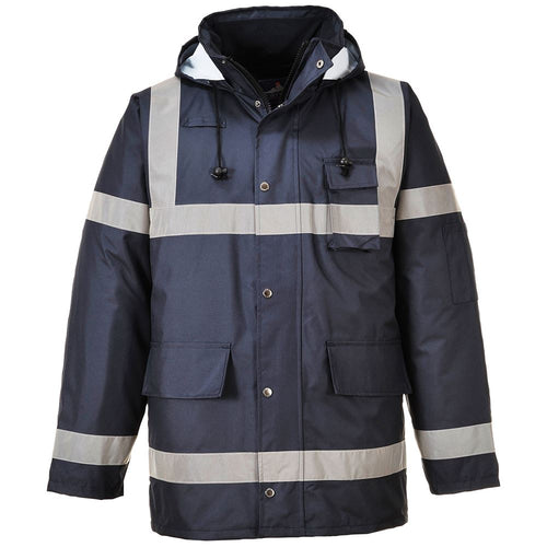 Portwest S433 Navy Iona Lite Reflective Waterproof Padded Hi Vis Jacket