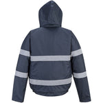 Portwest S434 Navy Iona Lite Reflective Padded Waterproof Hi Vis Bomber Jacket