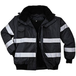 Portwest S435 Black Iona Reflective Padded Waterproof 4-in-1 Hi Vis Bomber Jacket