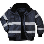 Portwest S435 Navy Reflective Iona Padded Waterproof 4-in-1 Hi Vis Bomber Jacket