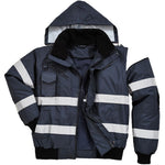 Portwest S435 Navy Reflective Iona Padded Waterproof 4-in-1 Hi Vis Bomber Jacket