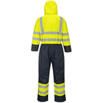 Portwest S485 Yellow/Navy Quilt Lined Hi Vis Thermal Waterproof Overalls