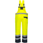 Portwest S488 Yellow/Navy Contrast Hi Vis Waterproof Bib & Brace Overall
