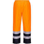 Portwest S598 Orange/Navy Two Tone Waterproof Lined Padded Hi Vis Winter Trouser