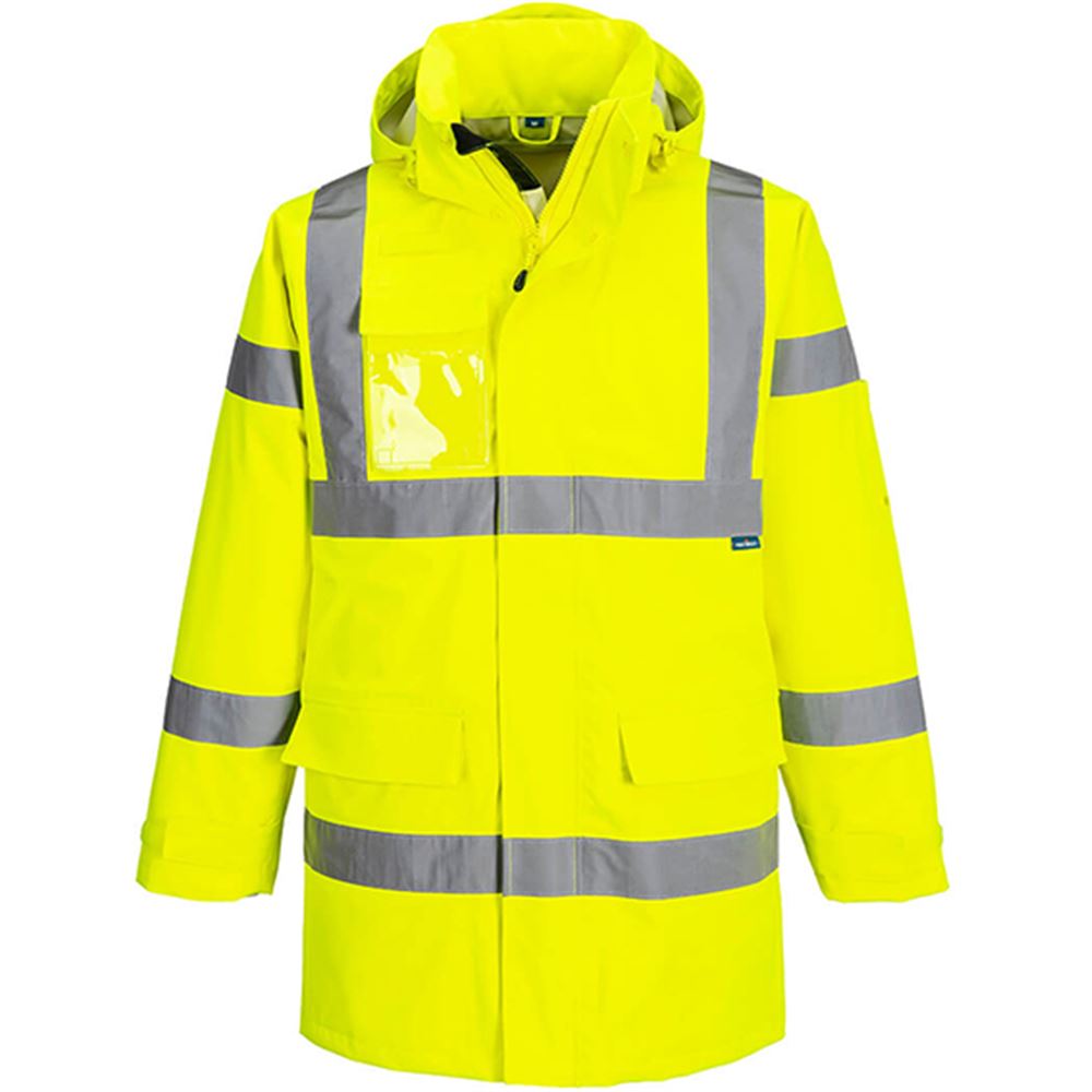 Portwest S599 Yellow Extreme Waterproof Breathable Hi Vis Rain Jacket (3L)