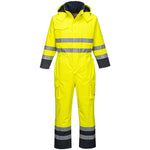 Portwest S775 Yellow/Navy Bizflame Rain Padded Waterproof Flame Resistant Anti Static Hi Vis Coverall