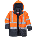 Portwest S779 Orange/Navy Bizflame Rain Lined Flame Resistant Anti Static Hi Vis Jacket