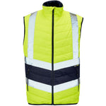 Supertouch Yellow Hi Vis Two Tone Puffer Bodywarmer