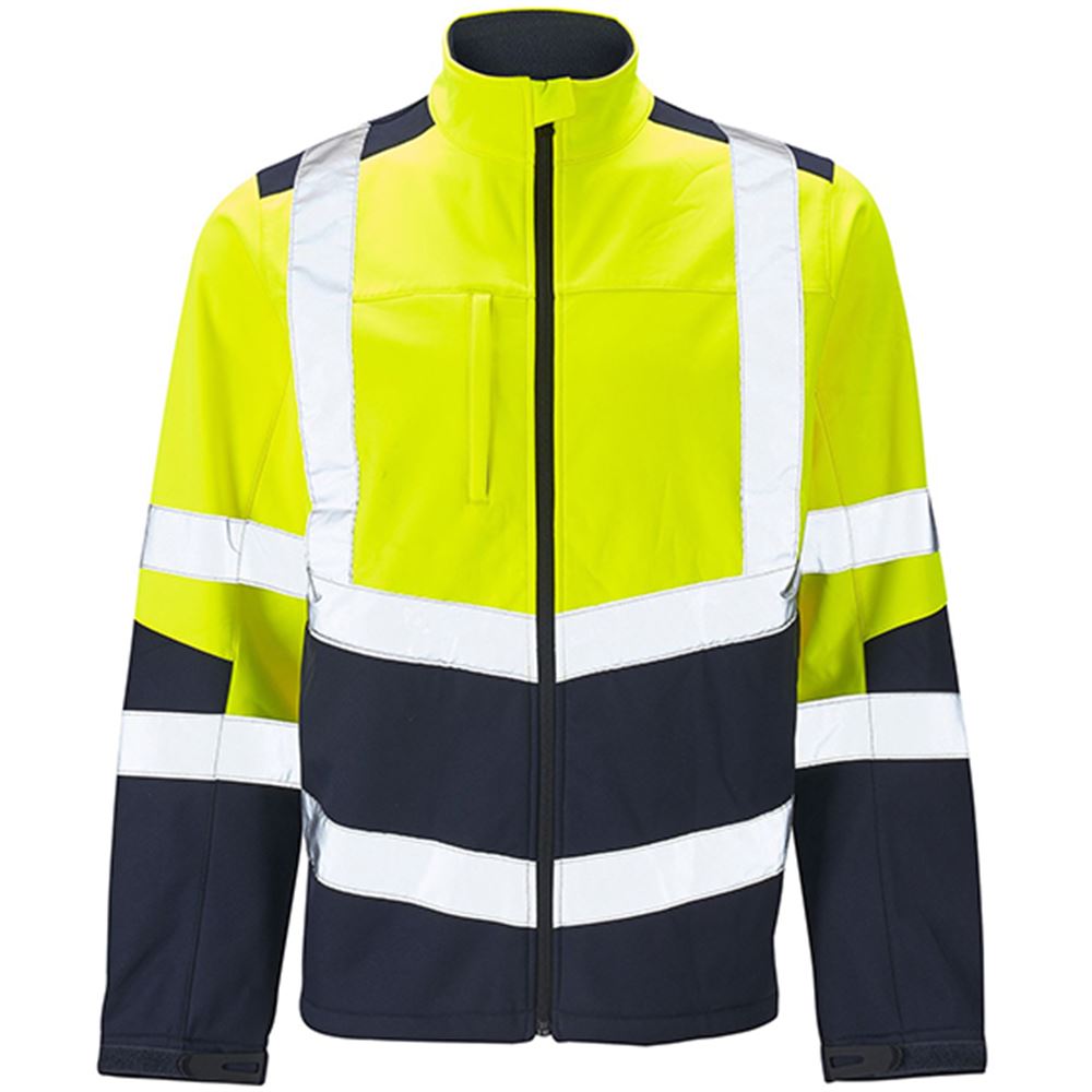 Supertouch Yellow/Navy Hi Vis Two Tone Softshell Jacket (3L)
