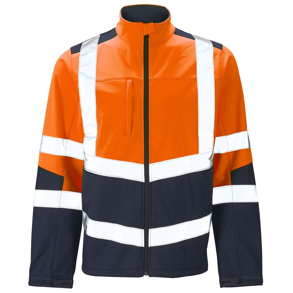 Supertouch Orange/Navy Hi Vis Two Tone Softshell Jacket (3L)