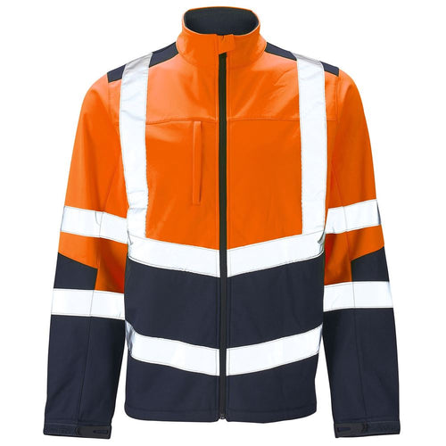 Supertouch Orange/Navy Hi Vis Two Tone Softshell Jacket (3L)