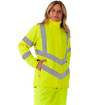 Supertouch Yellow Women's Padded Hi Vis Waterproof Jacket
